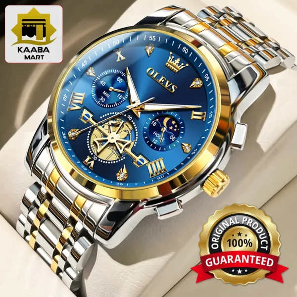 OLEVS 2856 Golden Blue Chronograph For Man